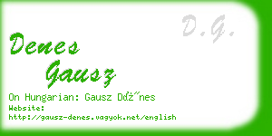 denes gausz business card